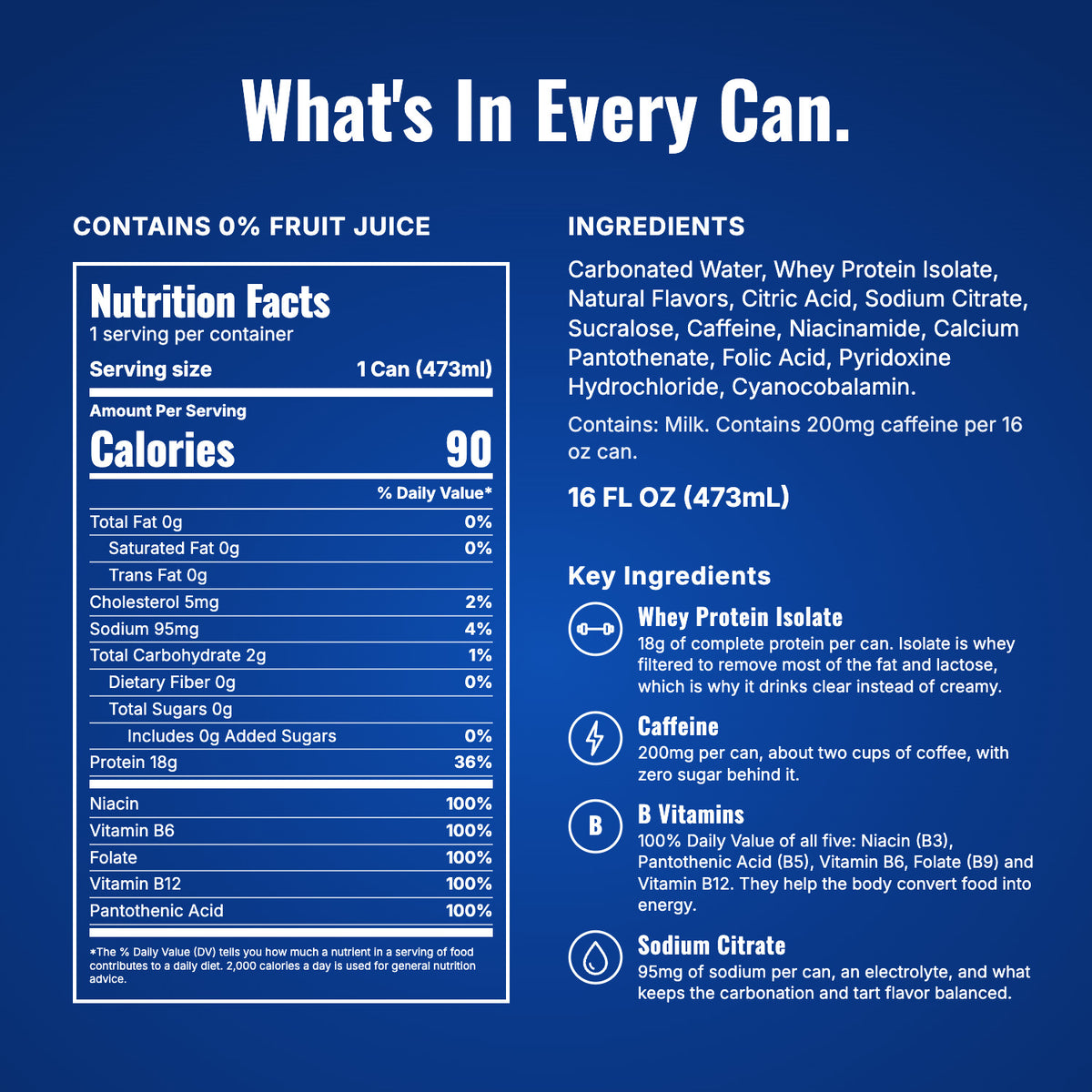 WELD Orange Cream nutrition facts and ingredients: 90 calories, 18g protein, 0g added sugar