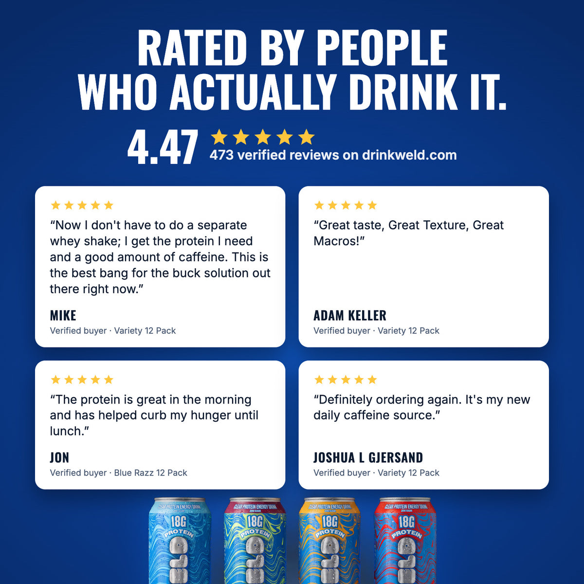 WELD reviews: rated 4.47 from 473 verified reviews on drinkweld.com