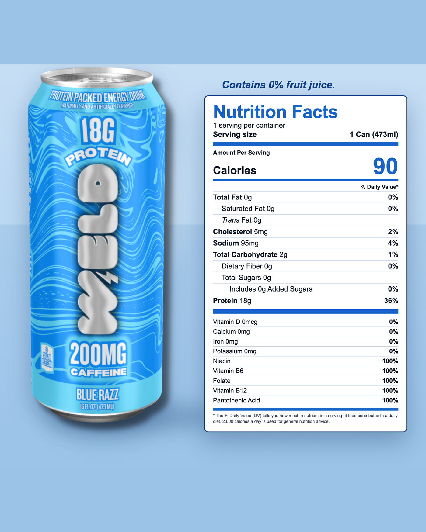 WELD Blue Razz nutrition facts