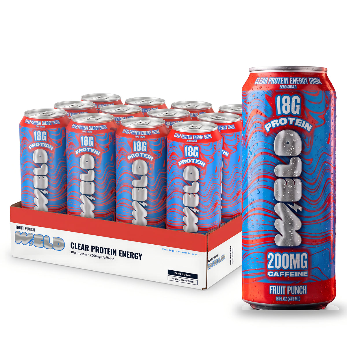 WELD Fruit Punch 12 Pack case with a single can