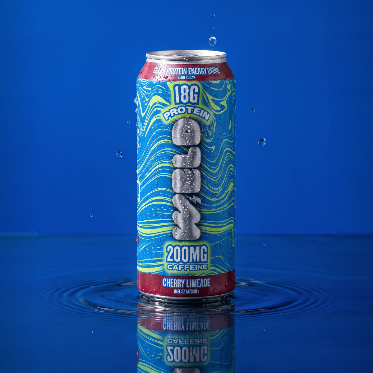 WELD Cherry Limeade can standing in water