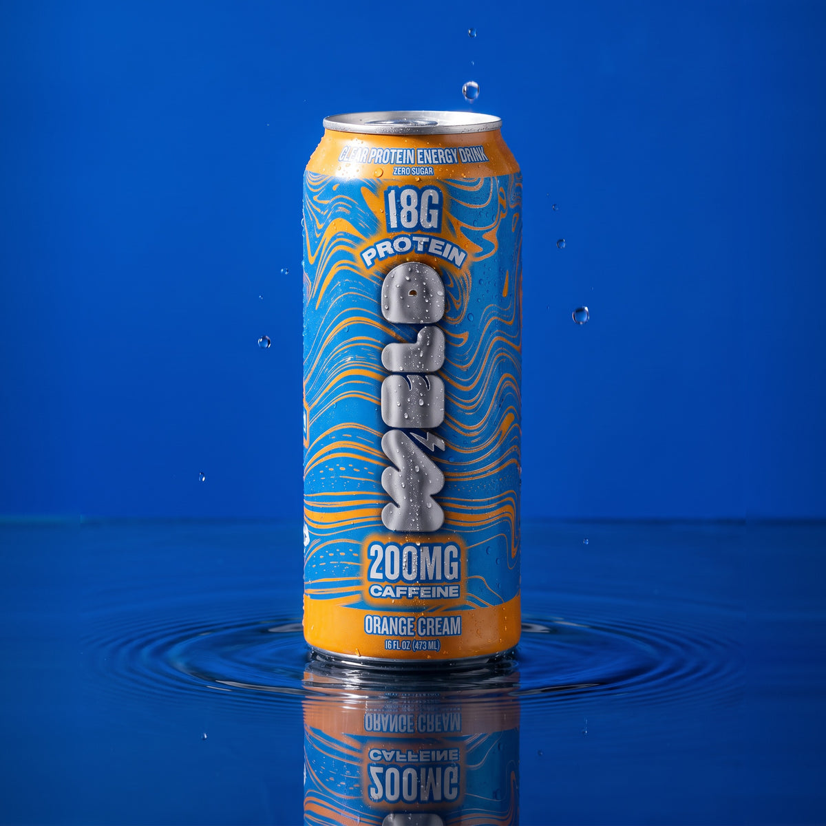 WELD Orange Cream can standing in water
