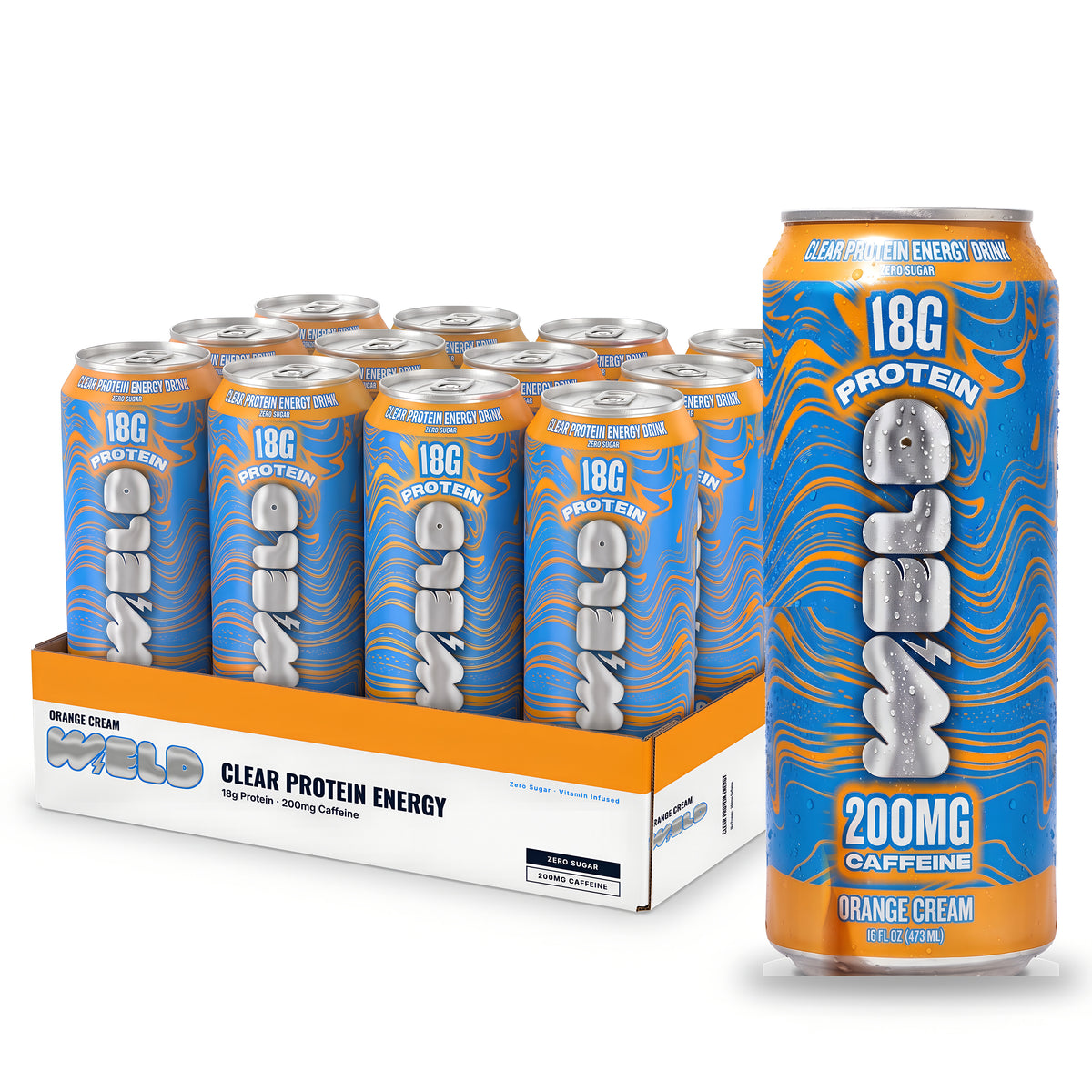 WELD Orange Cream 12 Pack case with a single can
